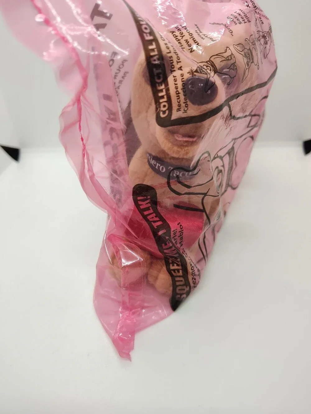 Taco bell Chihuahua With Red Heart Plush - Pink Packaging